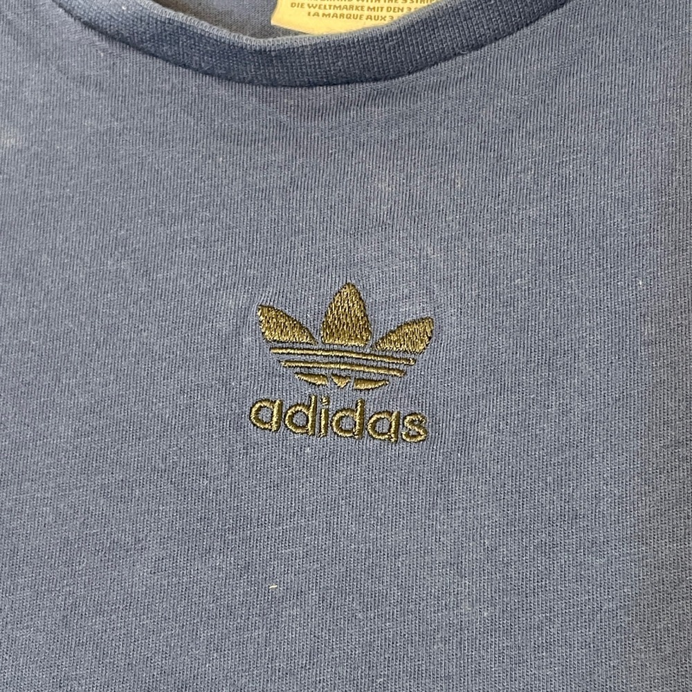 Adidas Originals Men L Navy Blue Colorblock Trefoil Tank Top Sleeveless Shirt - Picture 7 of 10